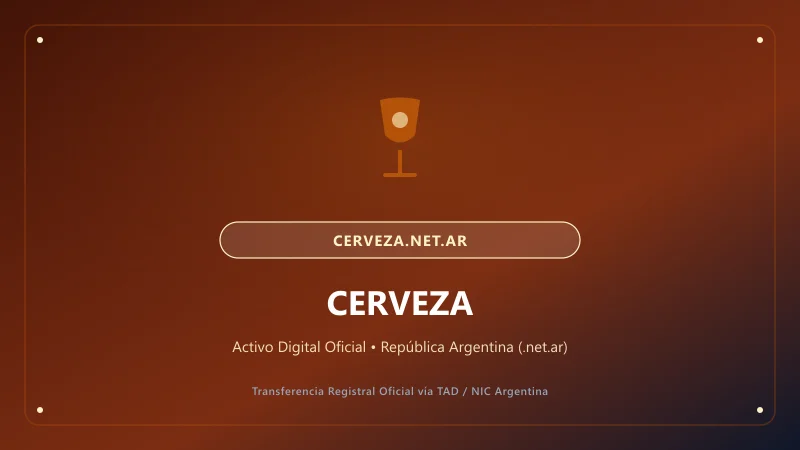 Identidad visual y presentación comercial del nombre de dominio cerveza.net.ar en venta